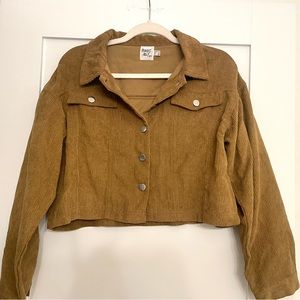Princess Polly cropped brown corduroy jacket